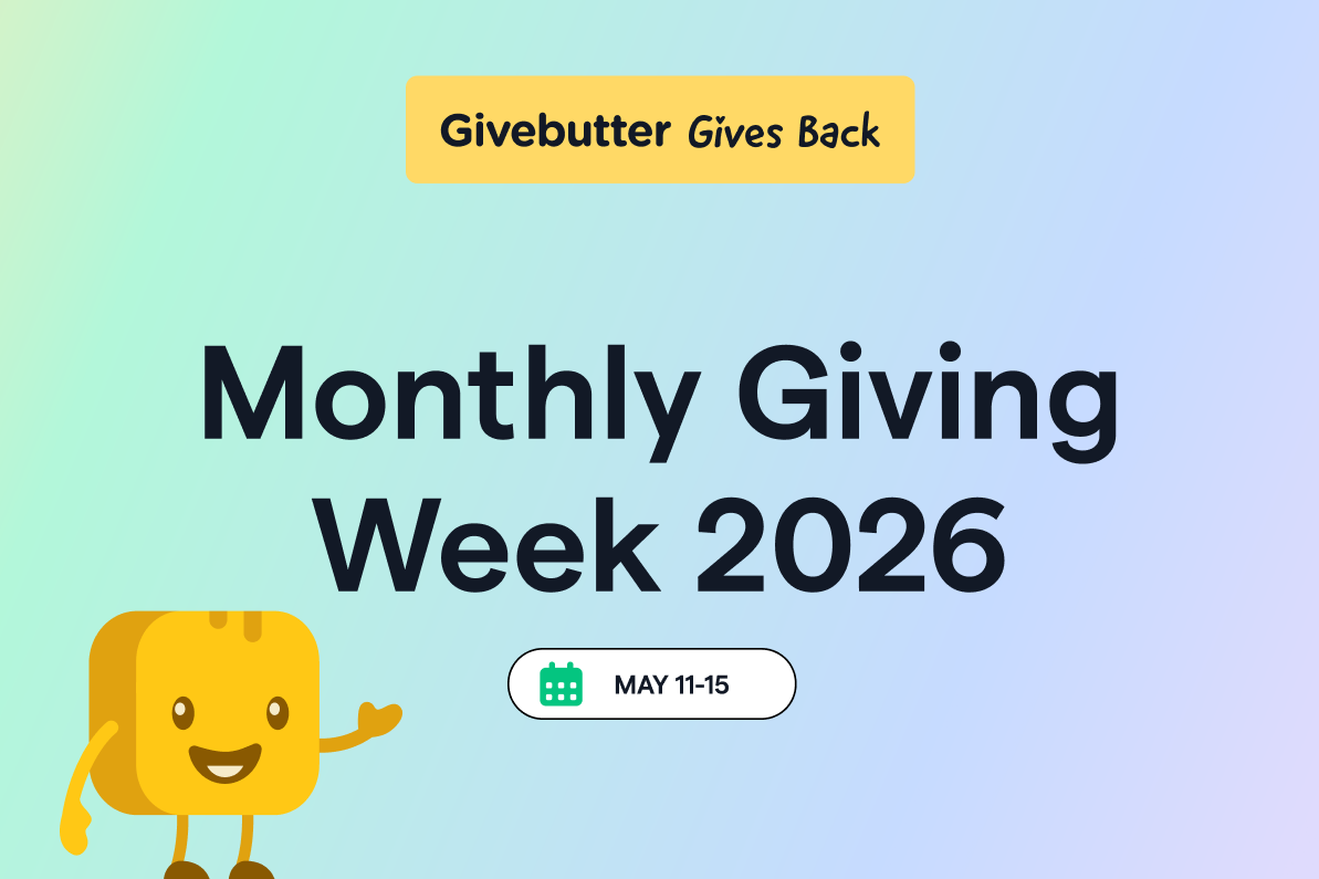 Monthly Giving Week graphic with Mr. Butter