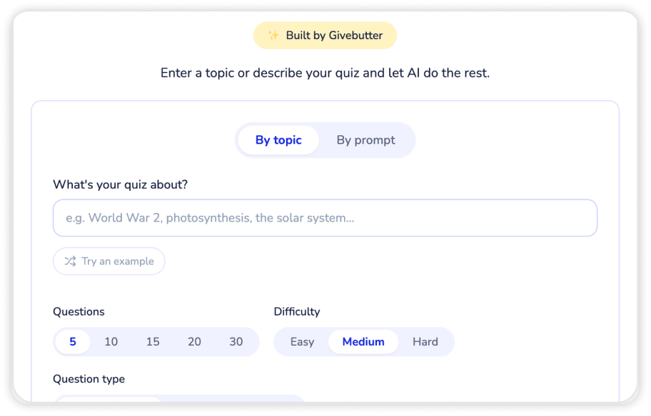 Mr Butter taking a quiz