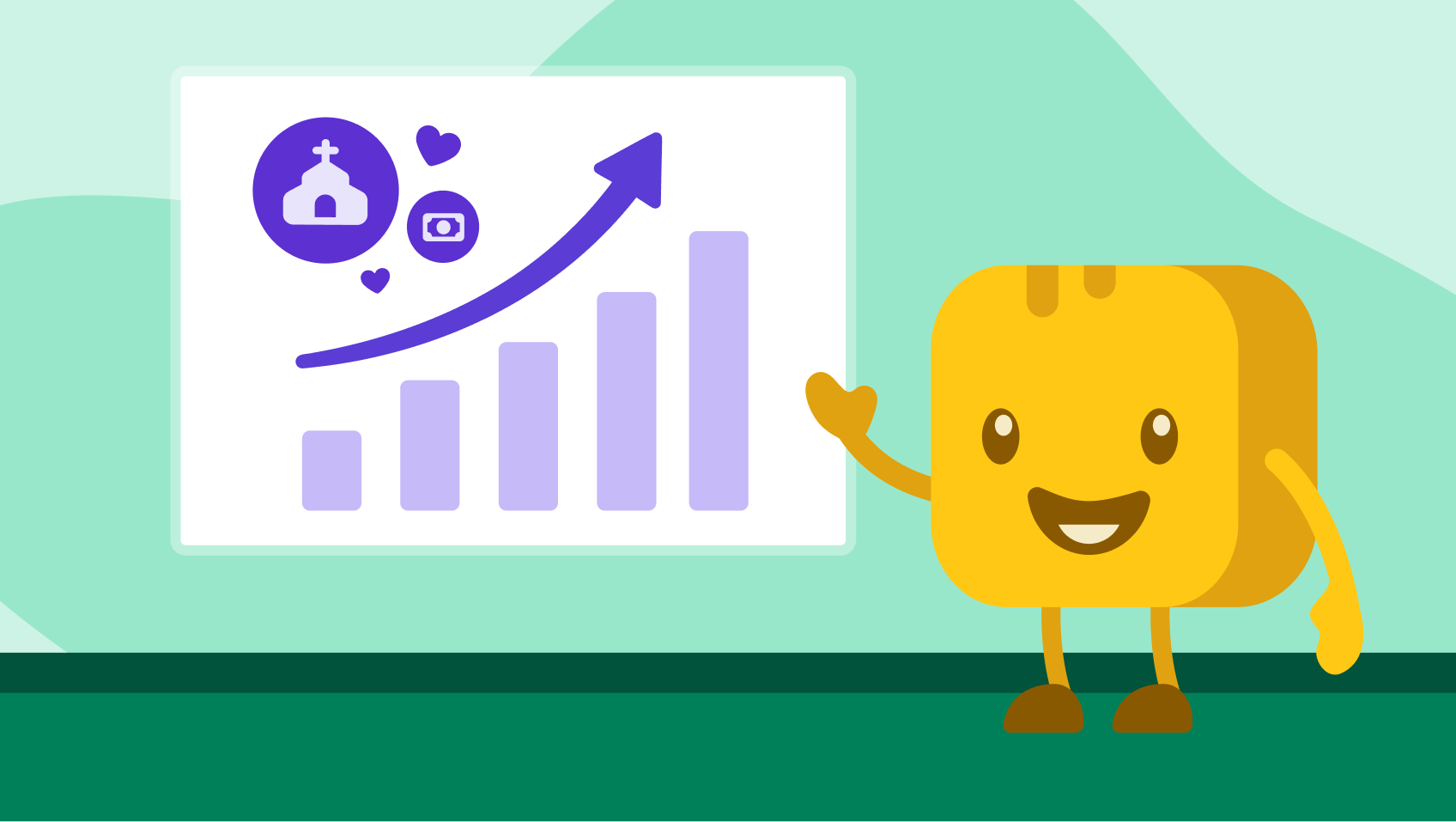 Mr Butter showcasing a upward graph