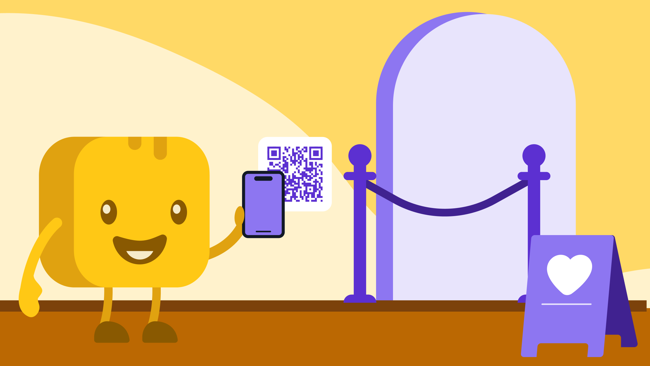 Mr.Butter with a QR code at the door