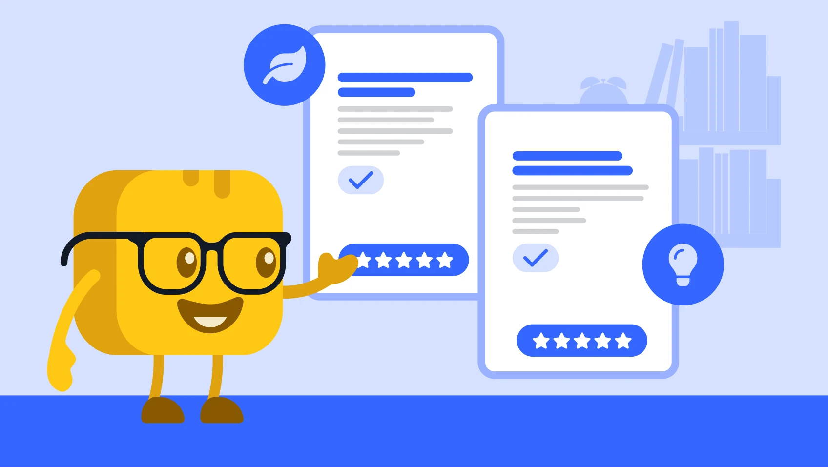 Mr Butter reading reviews of two platforms
