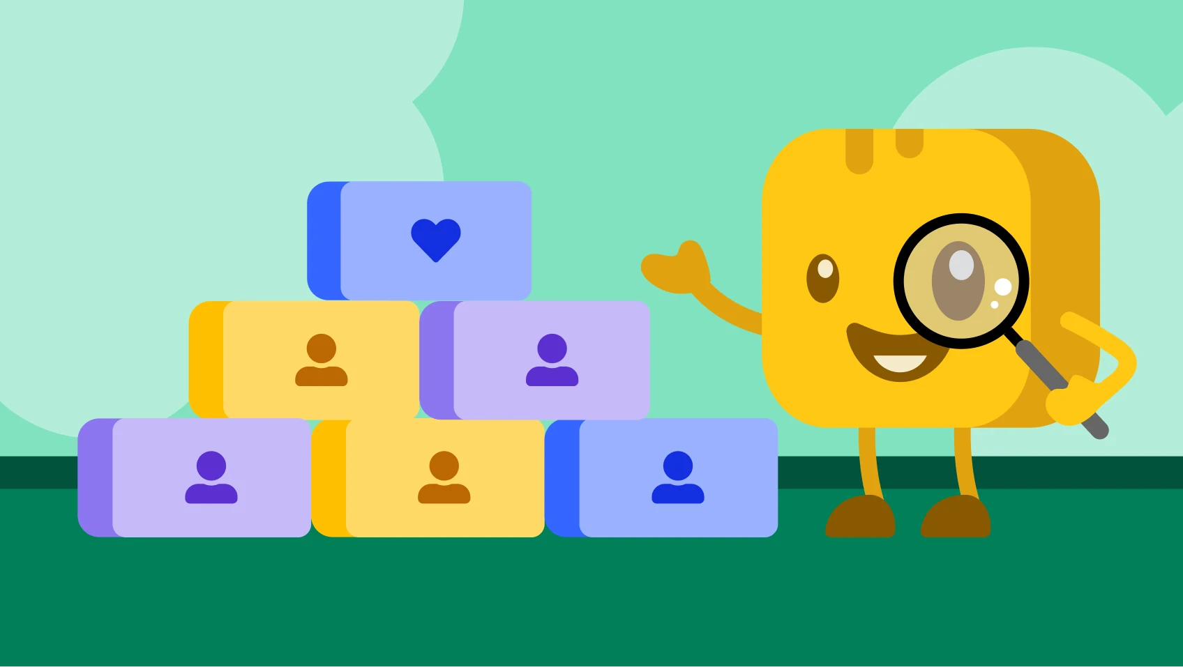 Mr Butter looking at a donor pyramid