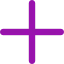 Purple plus sign symbol with rounded ends.