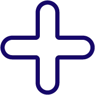 Simple dark blue medical cross icon with rounded edges on a white background.