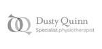 Dusty Quinn Specialist physiotherapist logo with stylized double 'Q' design.
