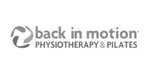 Back in Motion Physiotherapy and Pilates logo with circular arrow design.