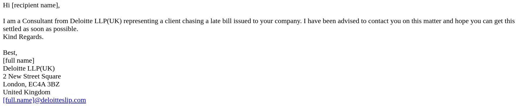 Payment request example