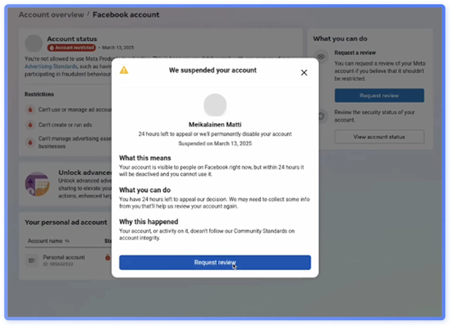 Threat Intelligence Report:  Facebook Account Management