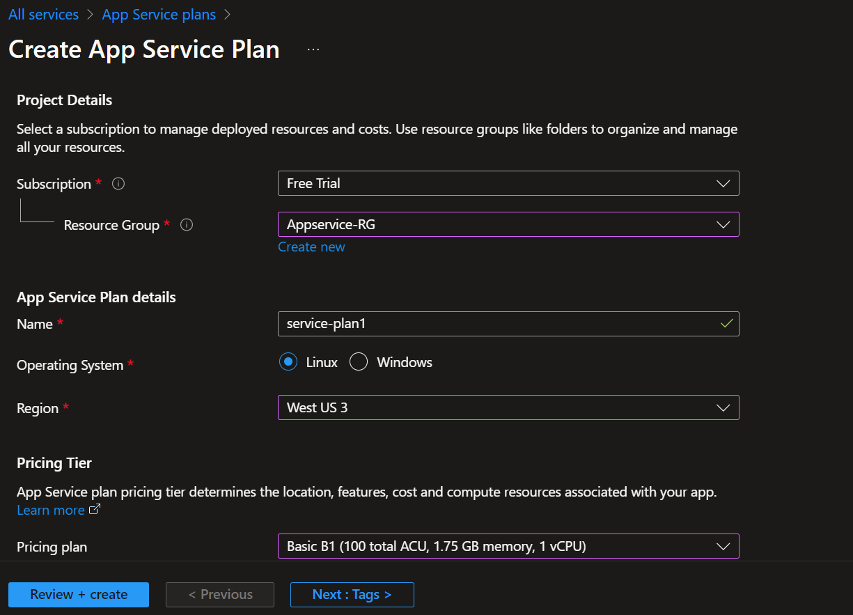 Azure App Service Plan