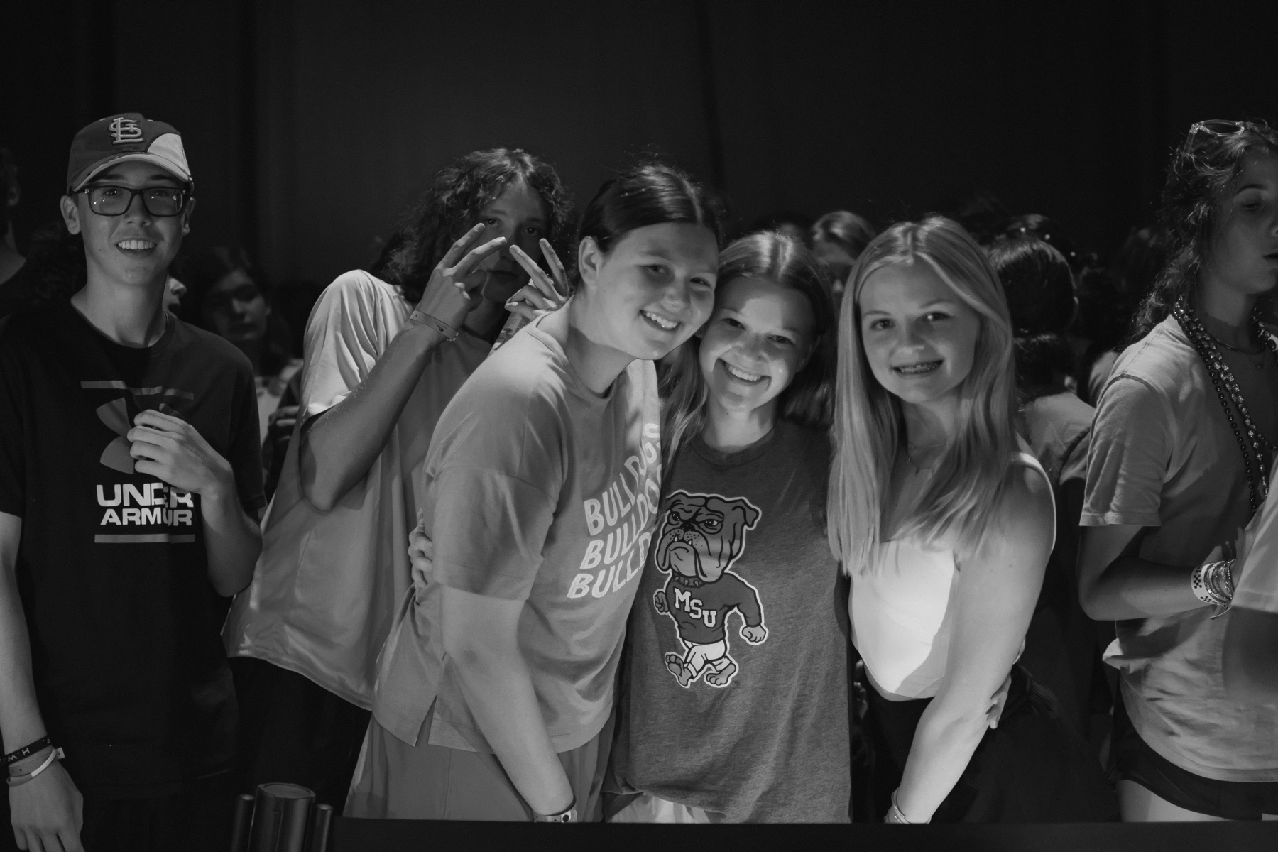 Friends smiling together during a BigStuf camp session
