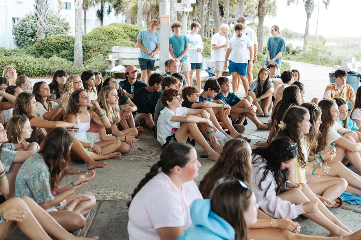 Students gather for a small group conversation during BigStuf 2026