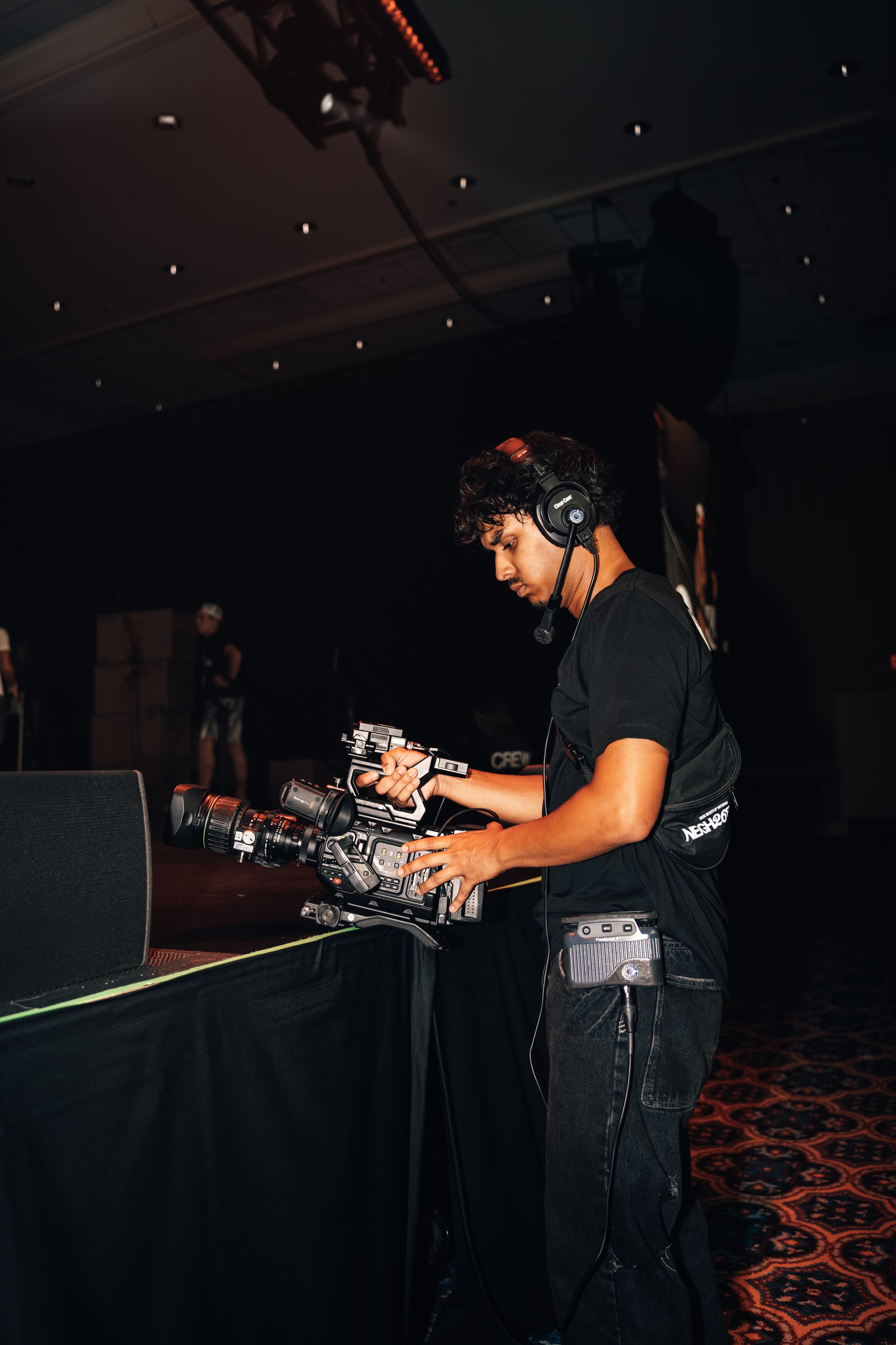 BigStuf intern operating a live production camera during camp