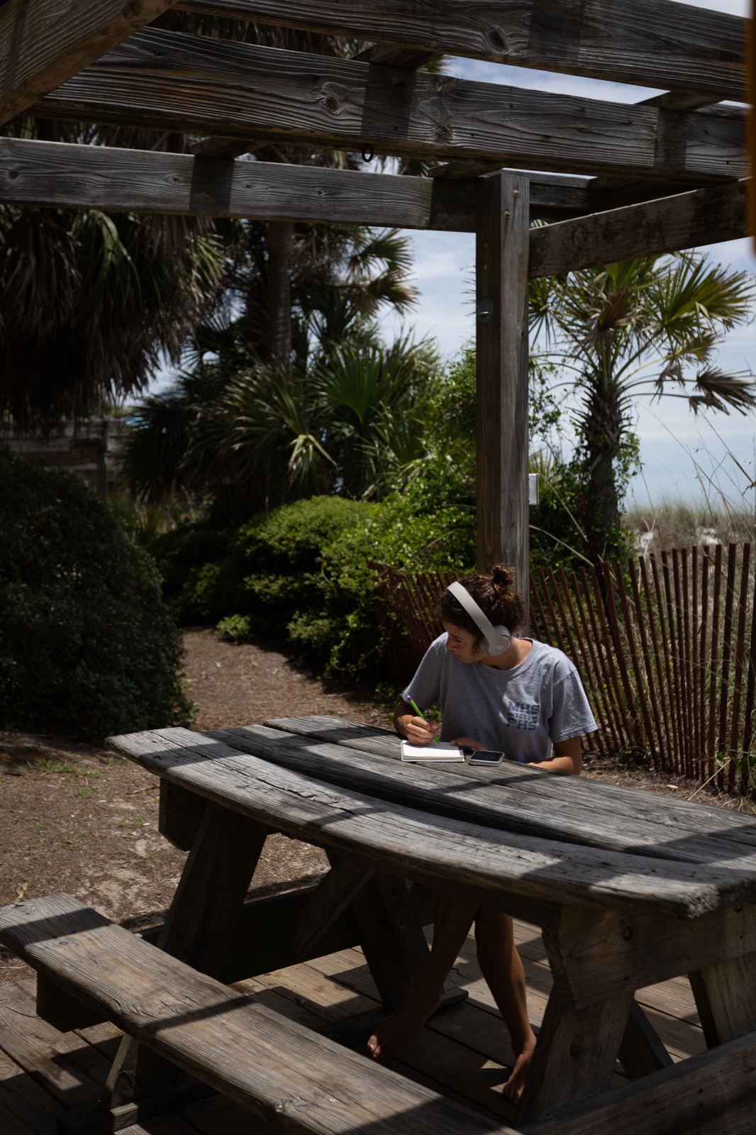 A BigStuf student journaling during quiet time outdoors in 2026