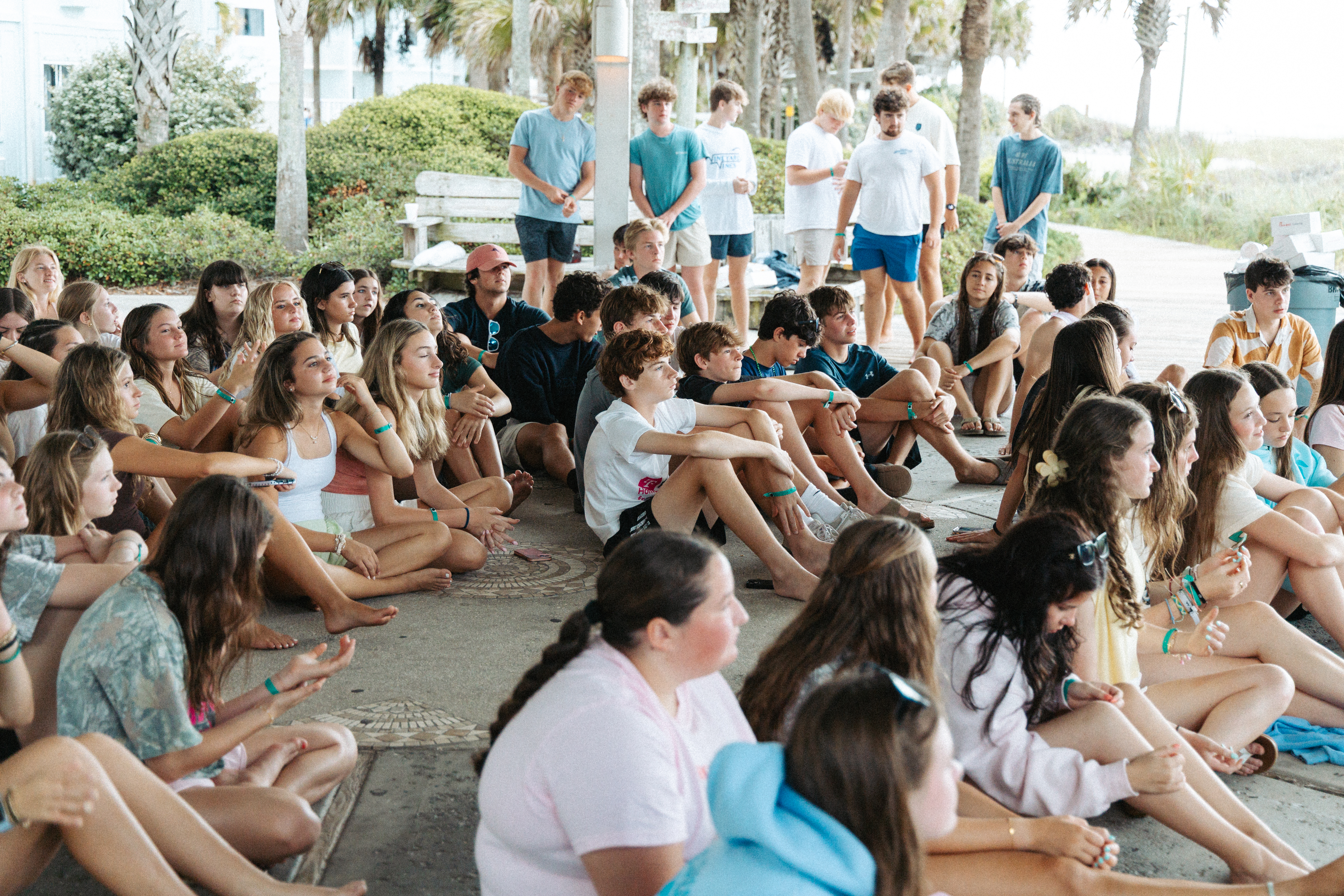 BigStuf students and leaders gathered for a small group conversation