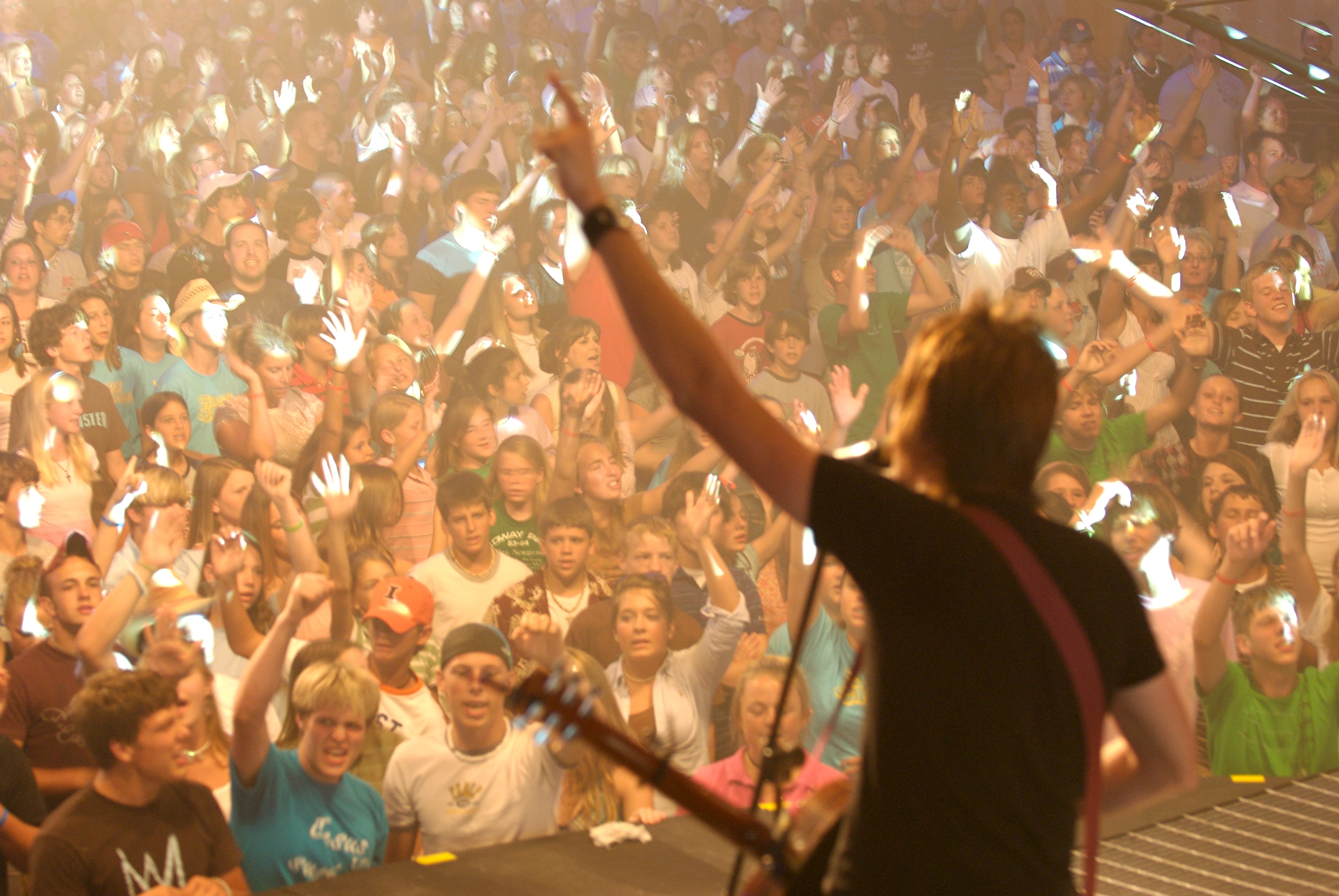 Students gathered for worship at BigStuf in 2006