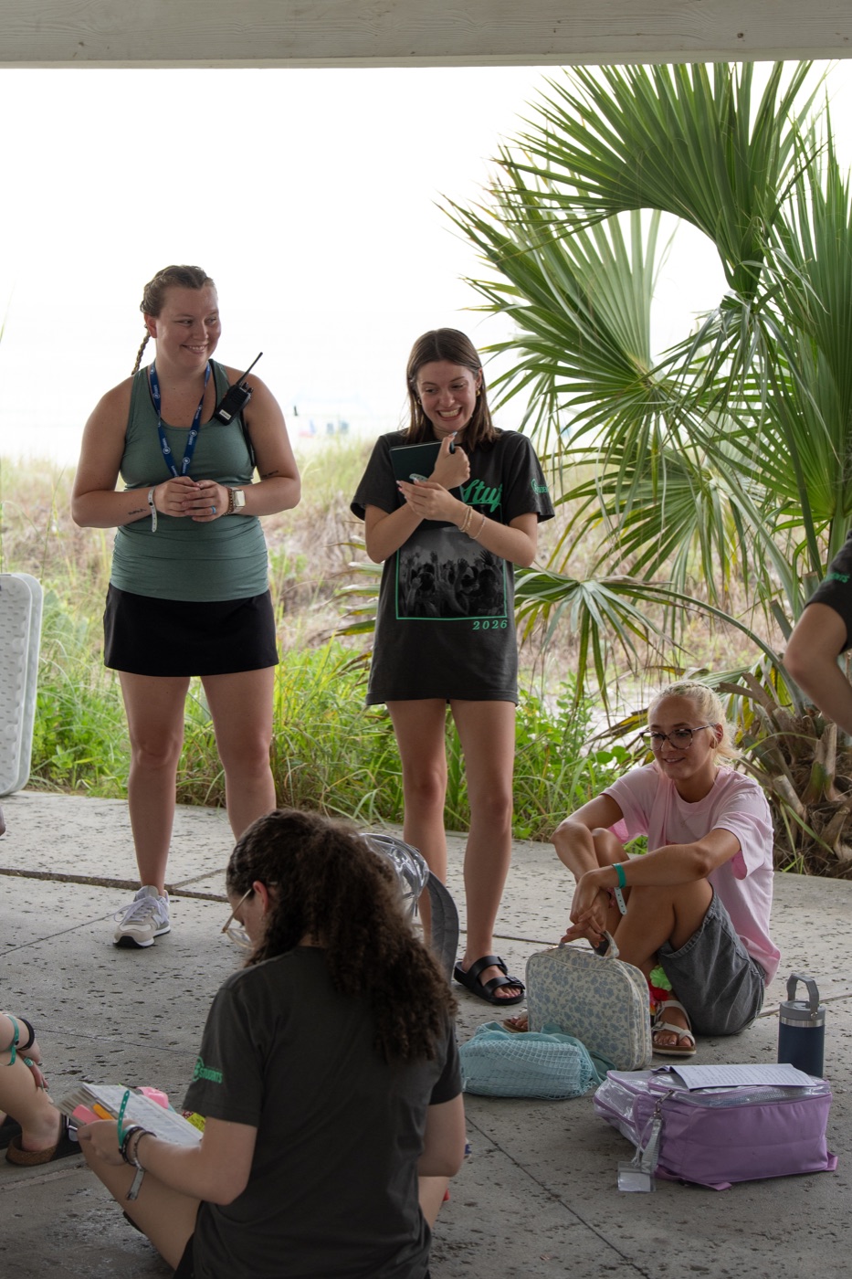 Students talking in a small group at BigStuf