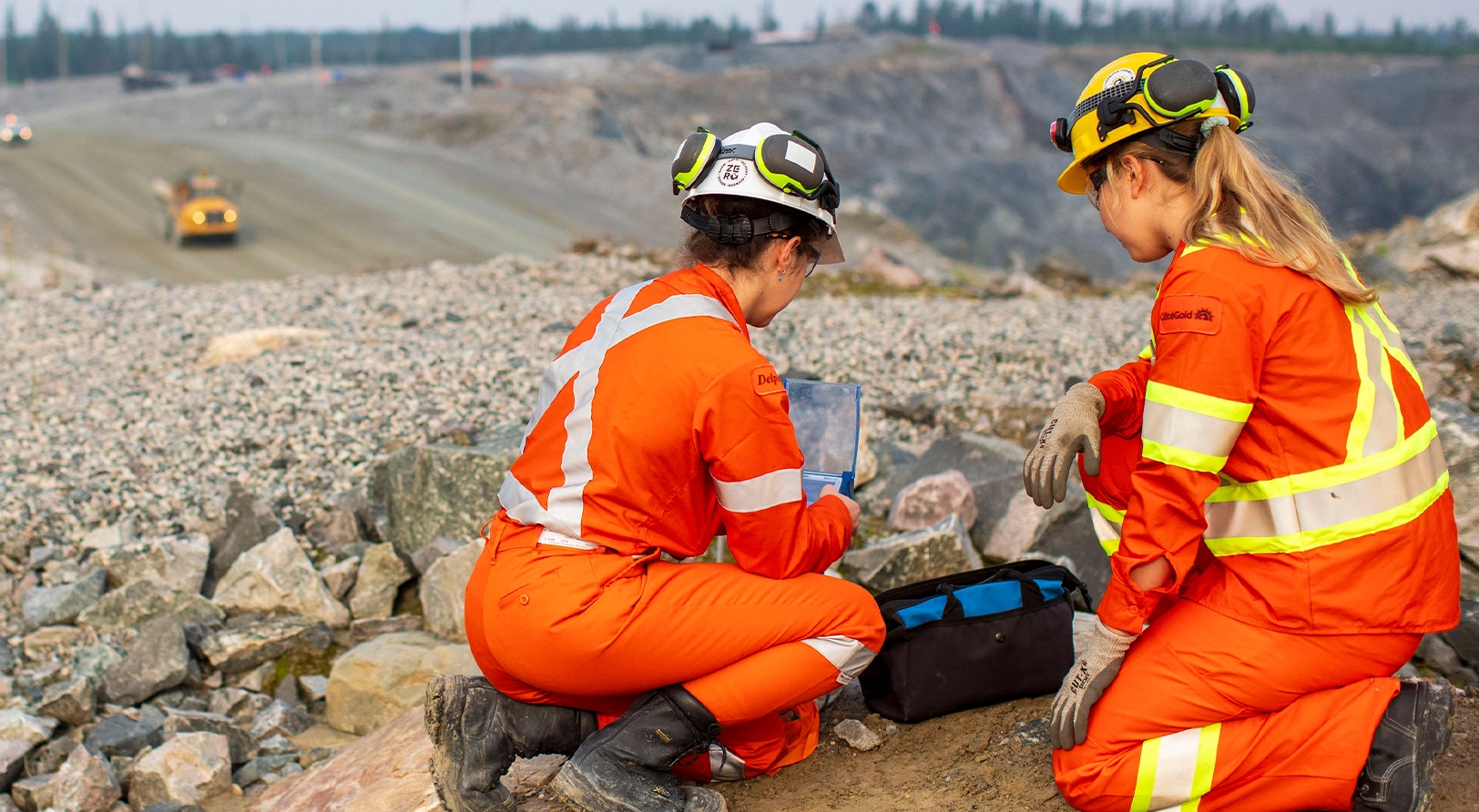 A geologist and geo-tech in the field.