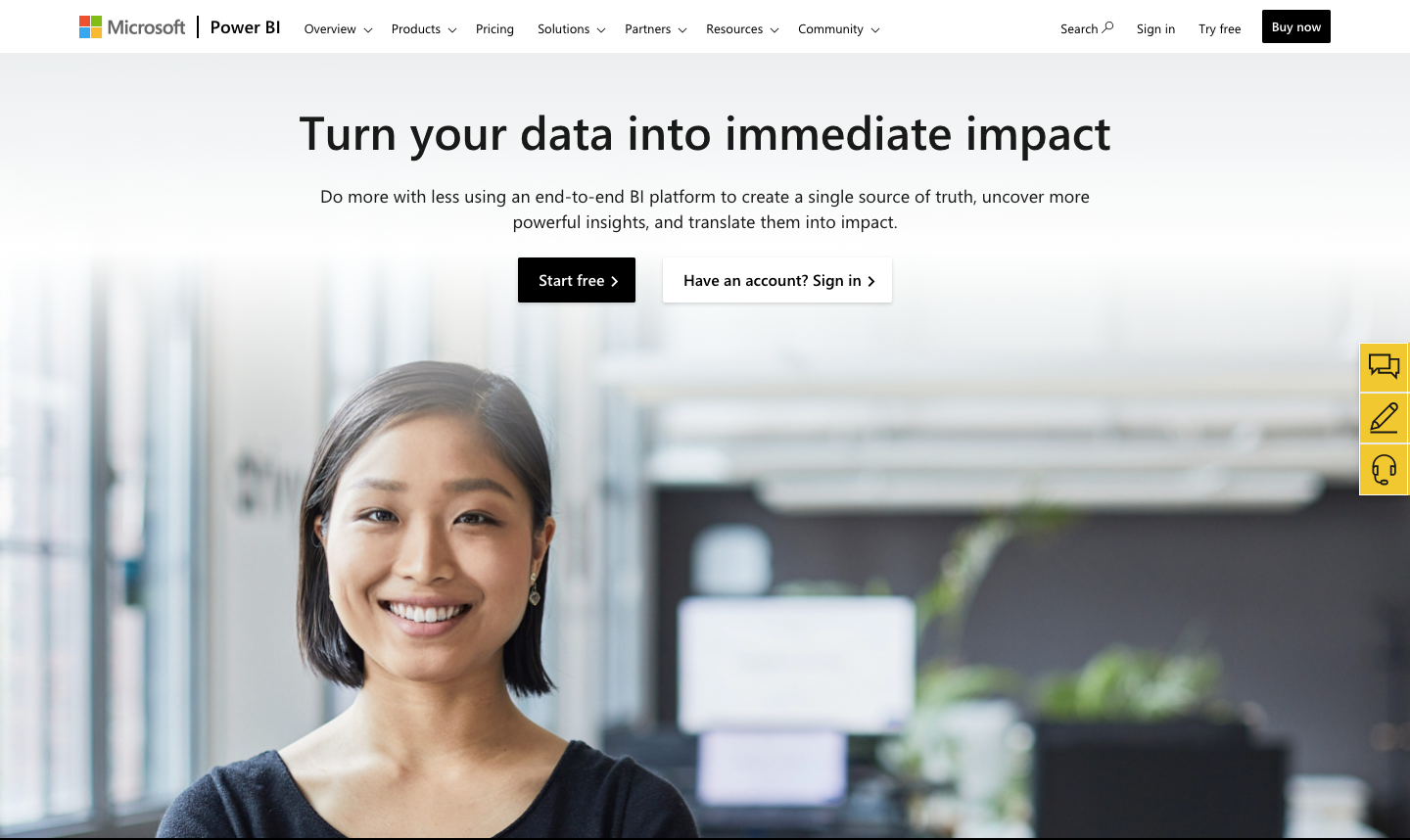Microsoft Power BI website