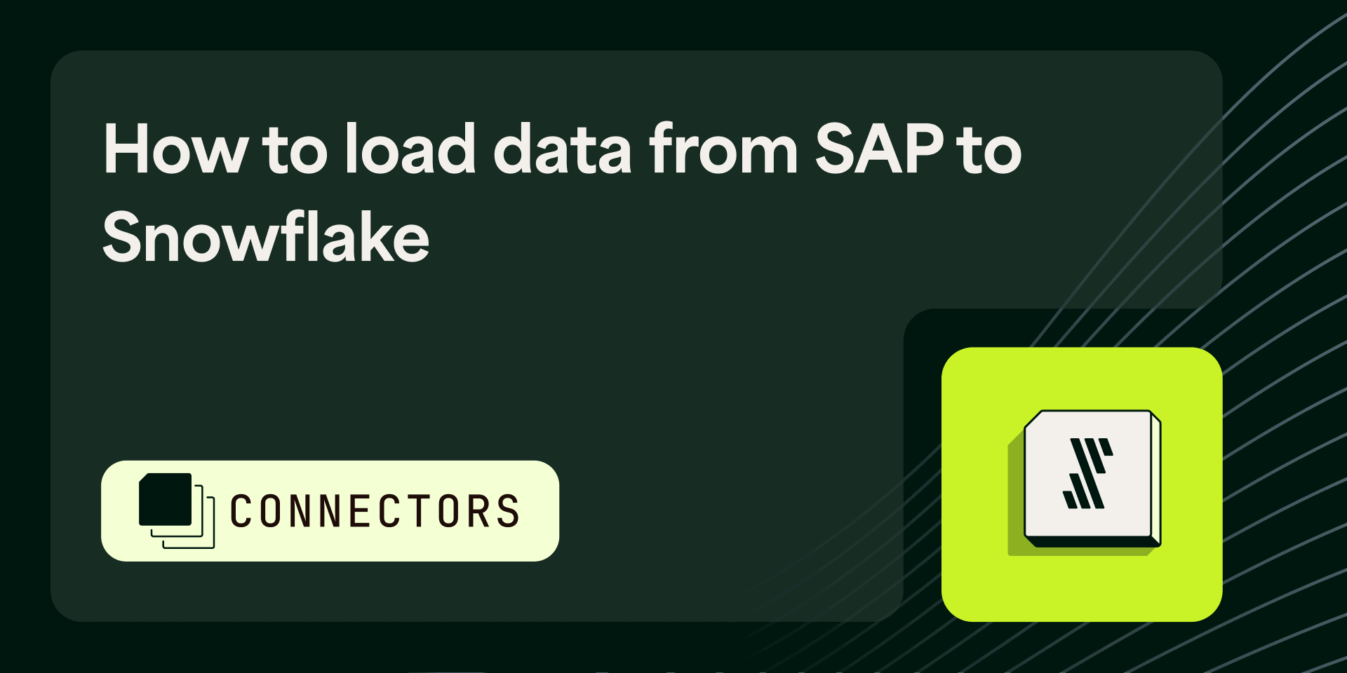 How to load data from SAP to Snowflake