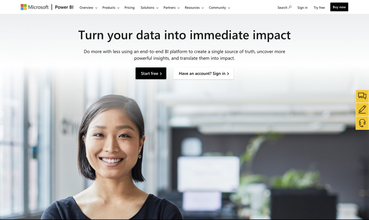 Microsoft Power BI website