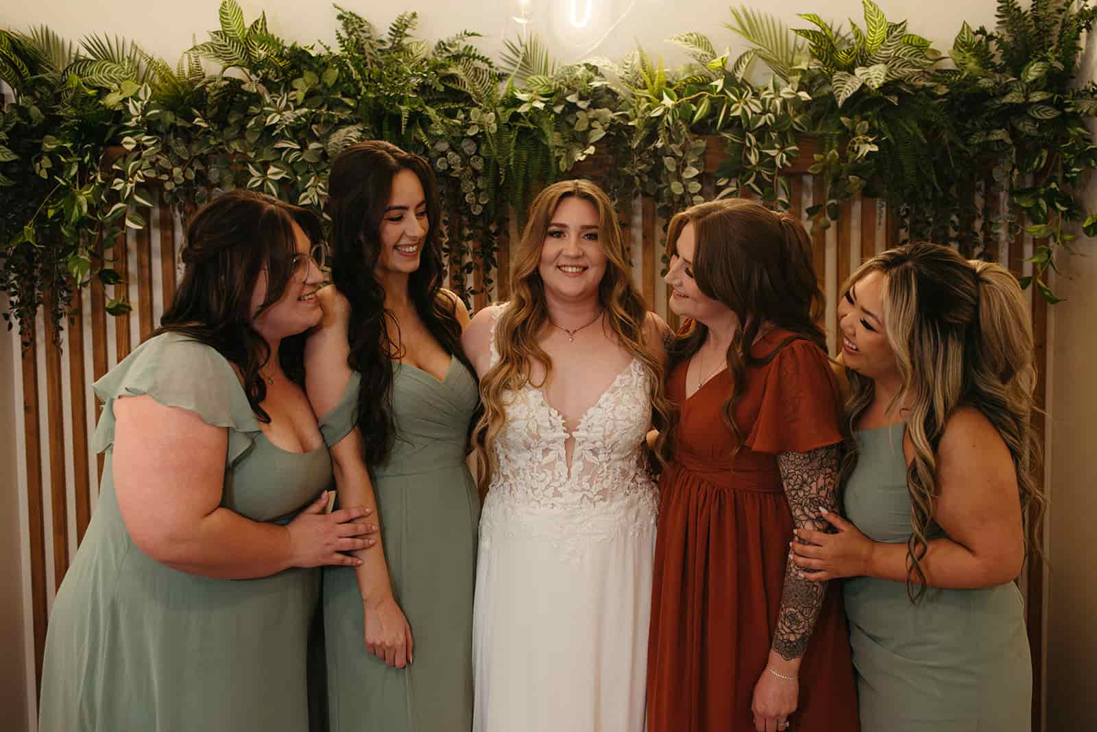 bridesmaids at the Fraser River Lodge in Harrison