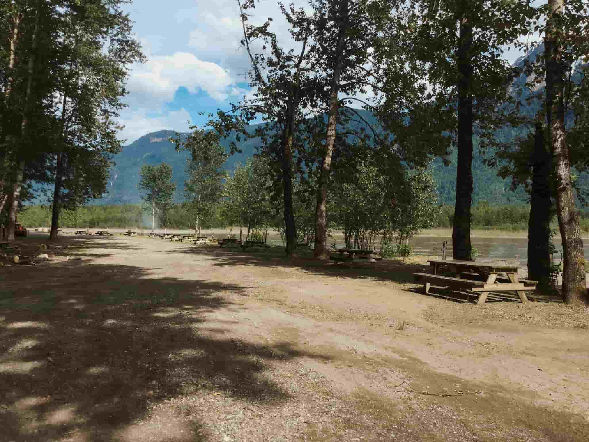 The Cheam campground near the Fraser River.