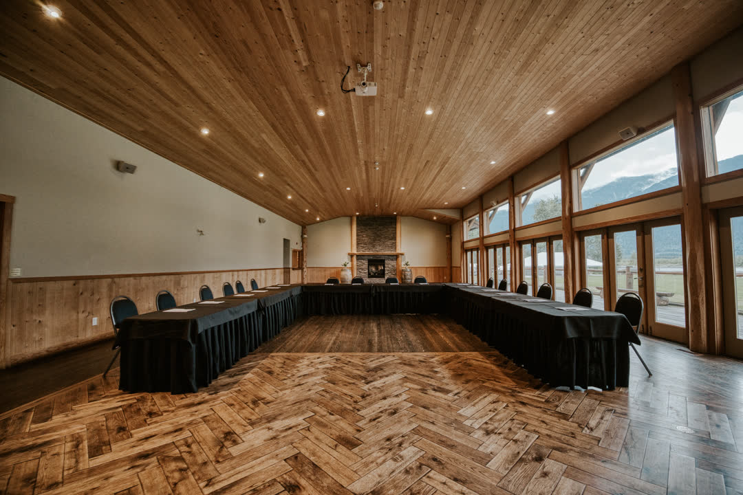 A event hall at the fraser river lodge