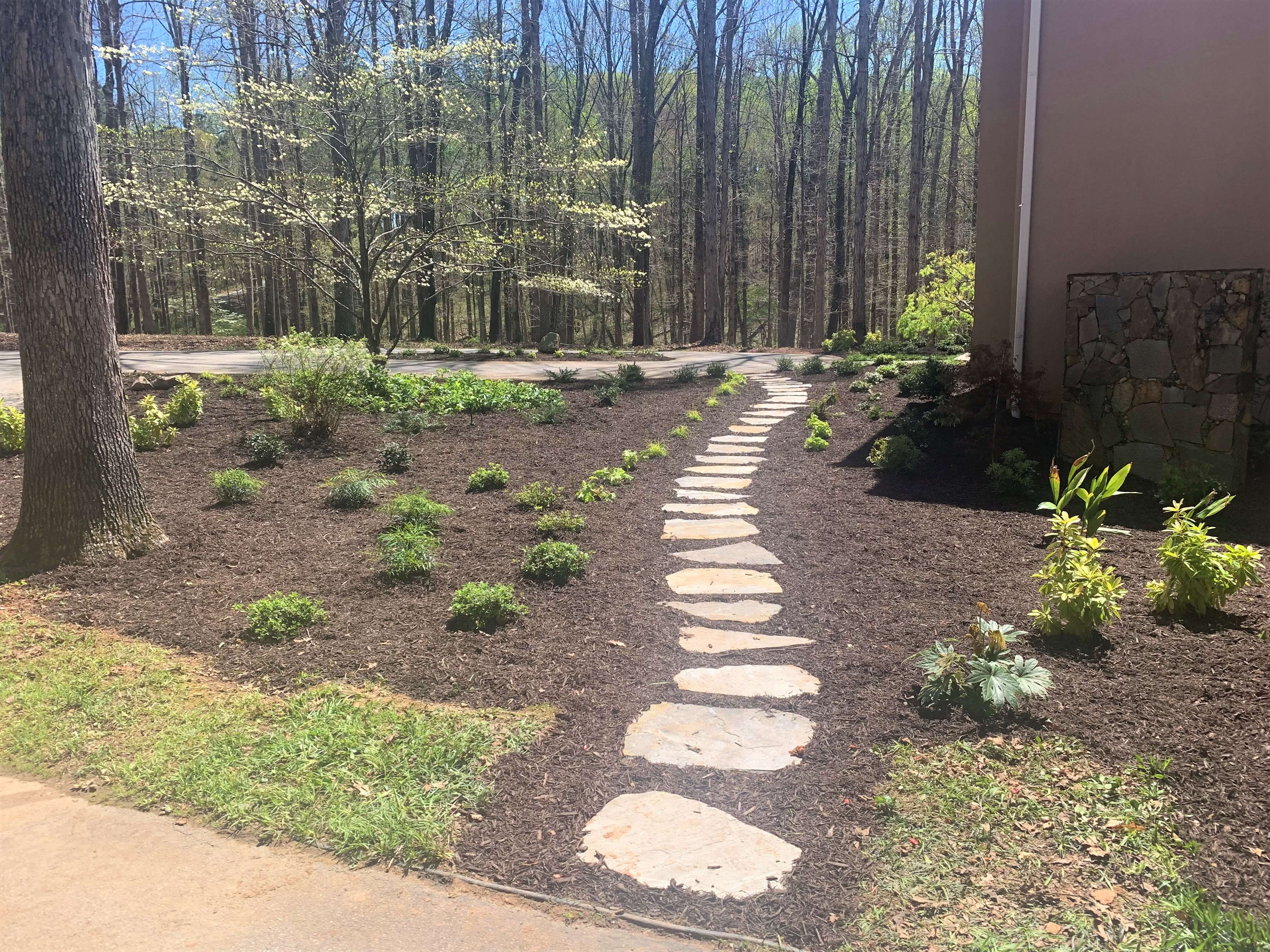 Crab orchard stepping stones side of house