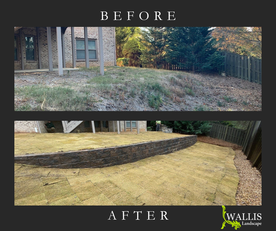 Retaining wall for eroding backyard