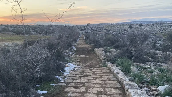 Ancient Roman road in Tarsus, Paul's hometown, at sunset