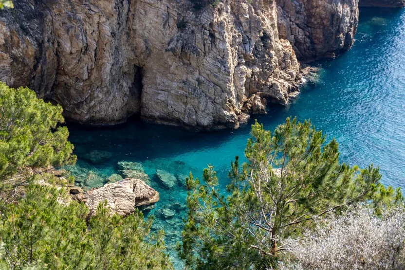 Rocky cliffs above the Mediterranean near Antalya, Turkey