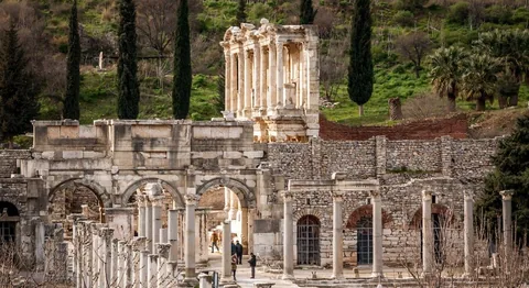 The Library of Celsus and the lower city of Ephesus