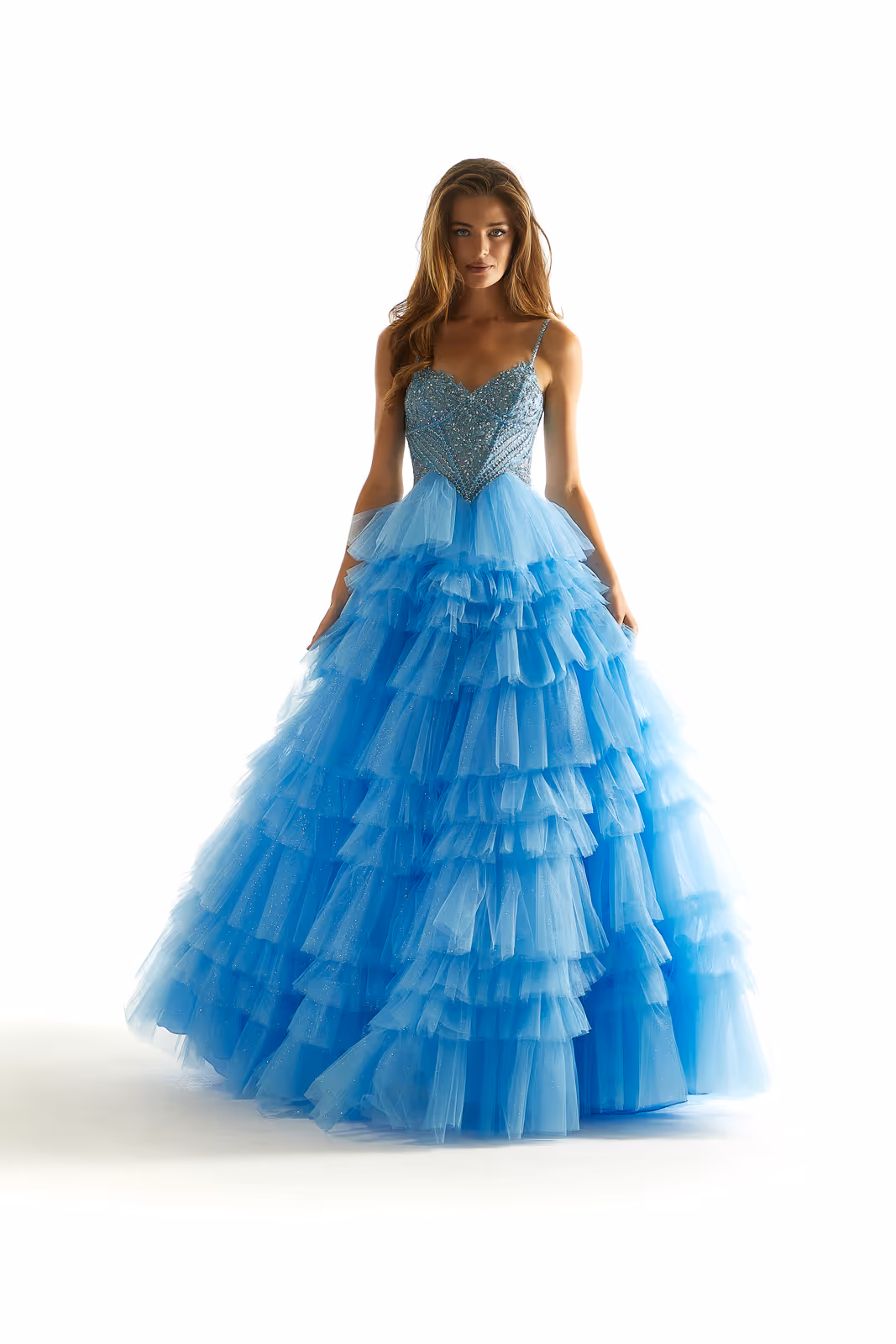 French Blue Morilee prom dress