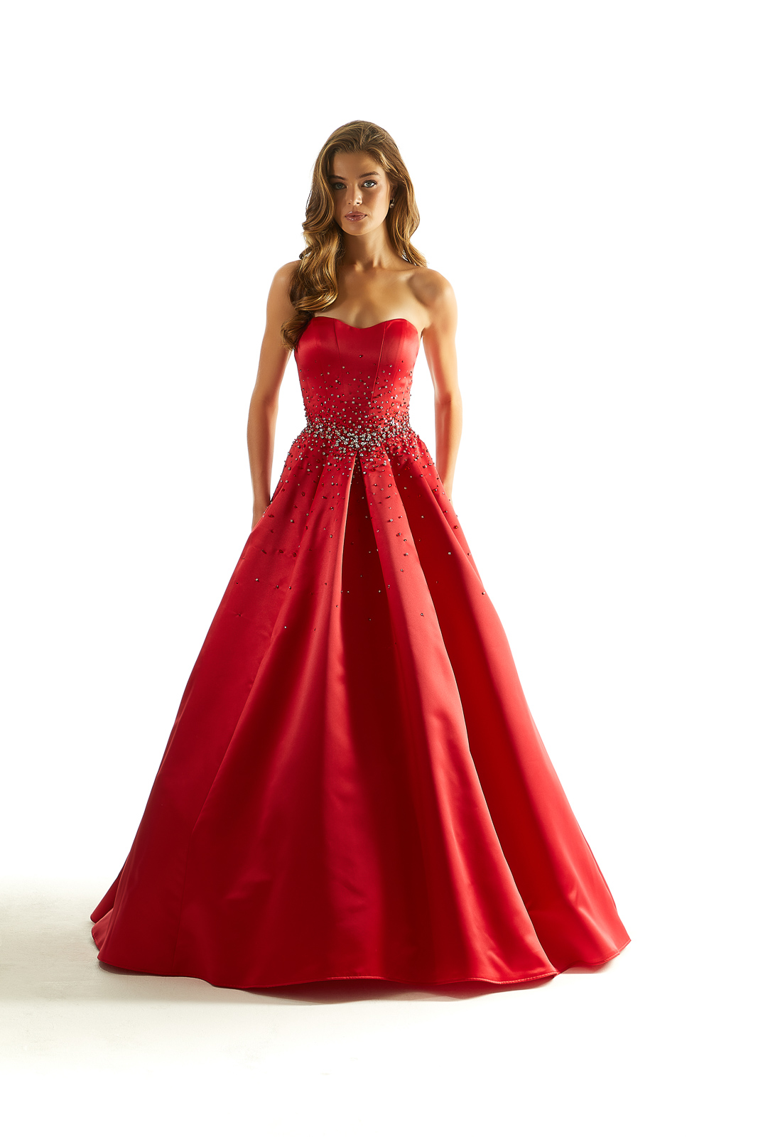 Red Morilee prom dress