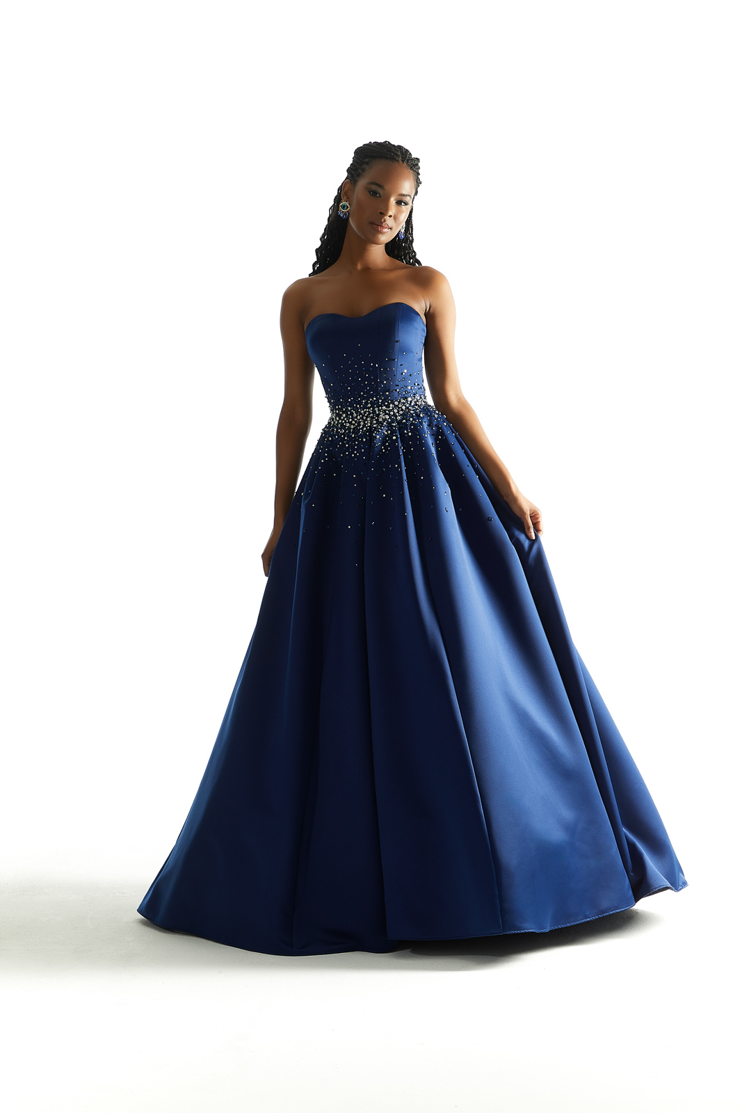 Navy Morilee prom dress