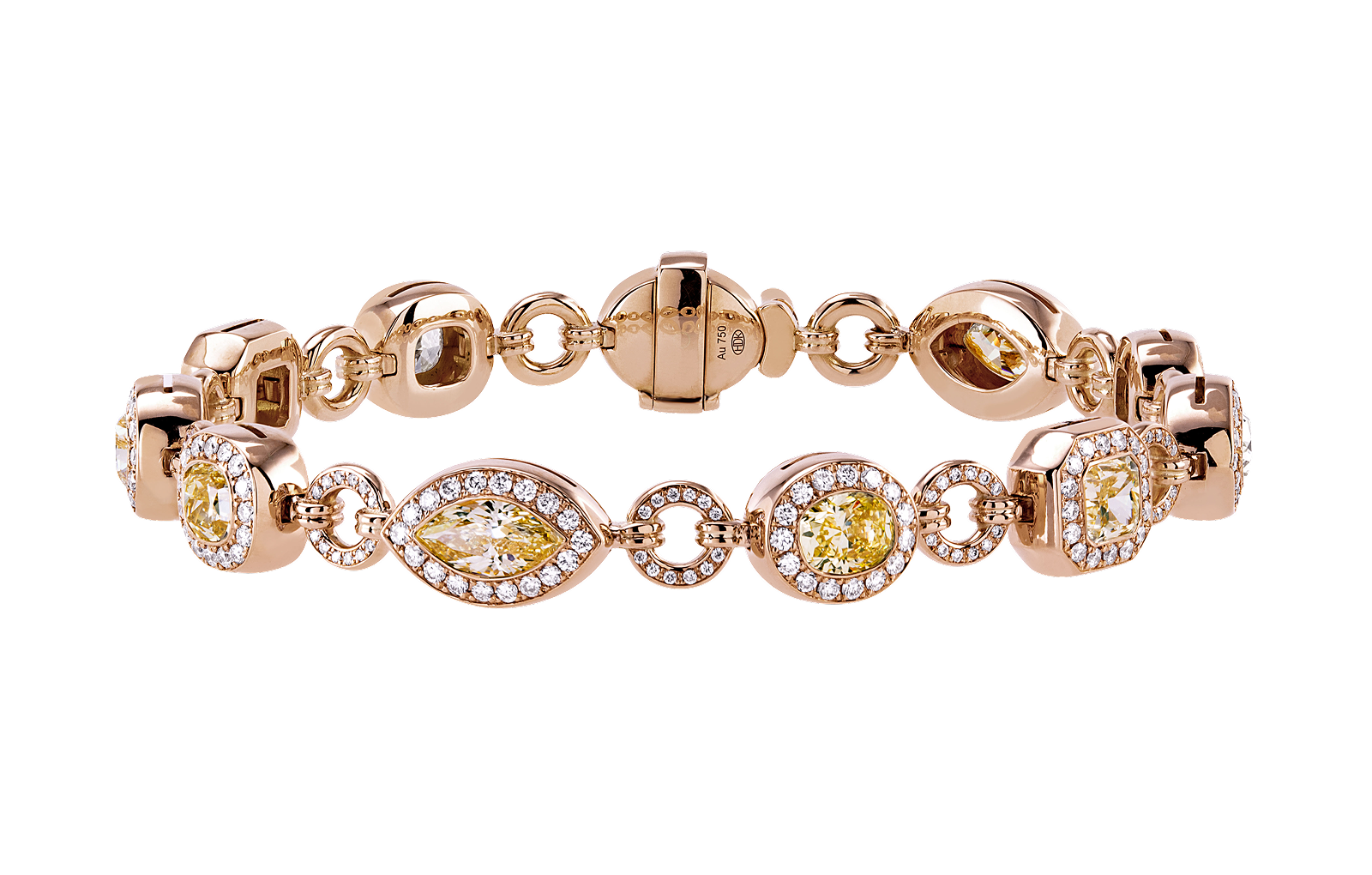 Fancy-cut armbånd med gule diamanter