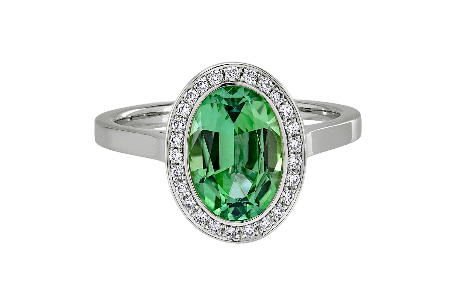 Sjælden grøn-blå paraiba ring