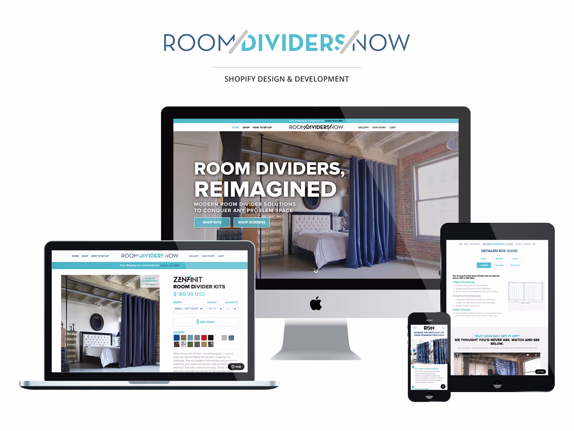 Room Dividers Now website design by Allegra Designs