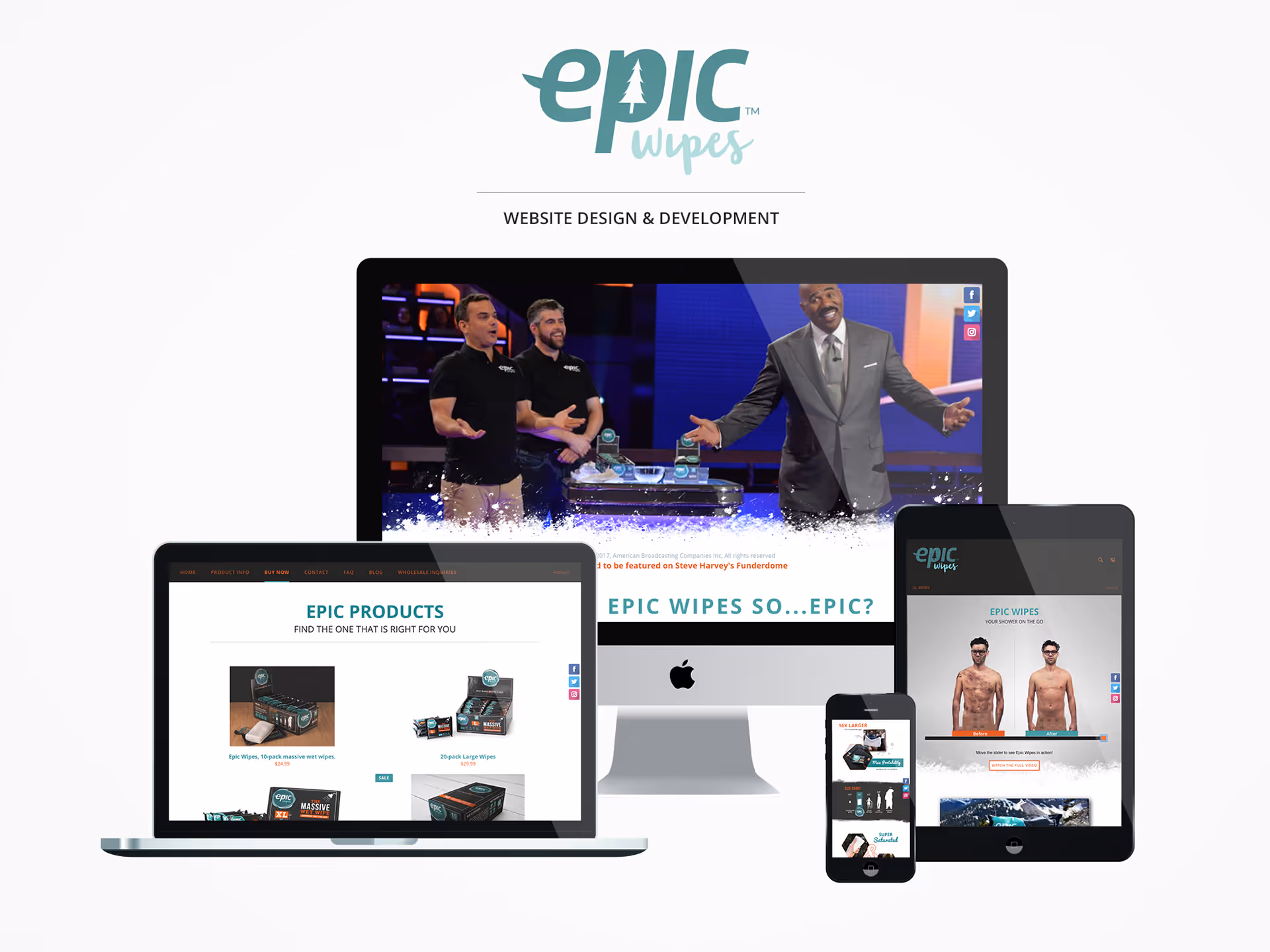 Epic Wipes website design by Allegra Designs