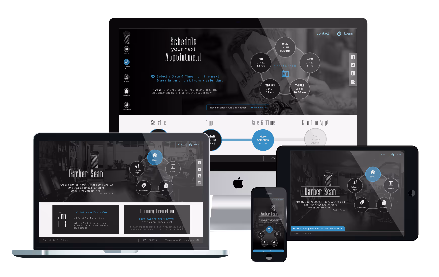 Barber website by Allegra Designs