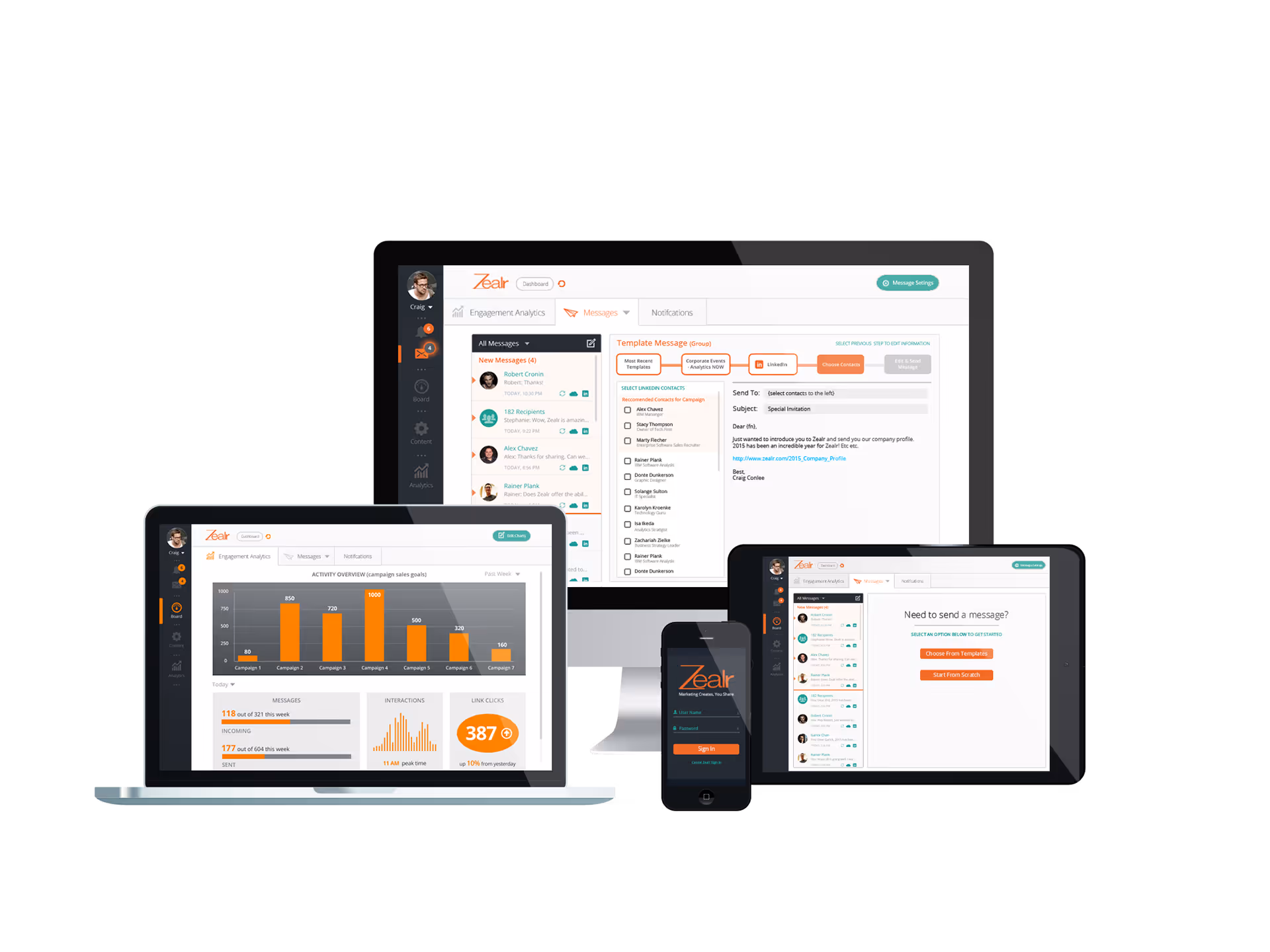 Zealr web app design by Allegra Designs