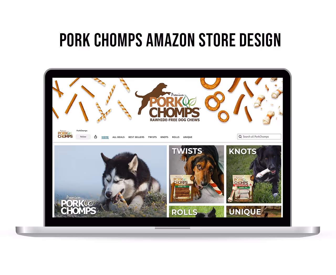 Pork Chomps Amazon store mockup