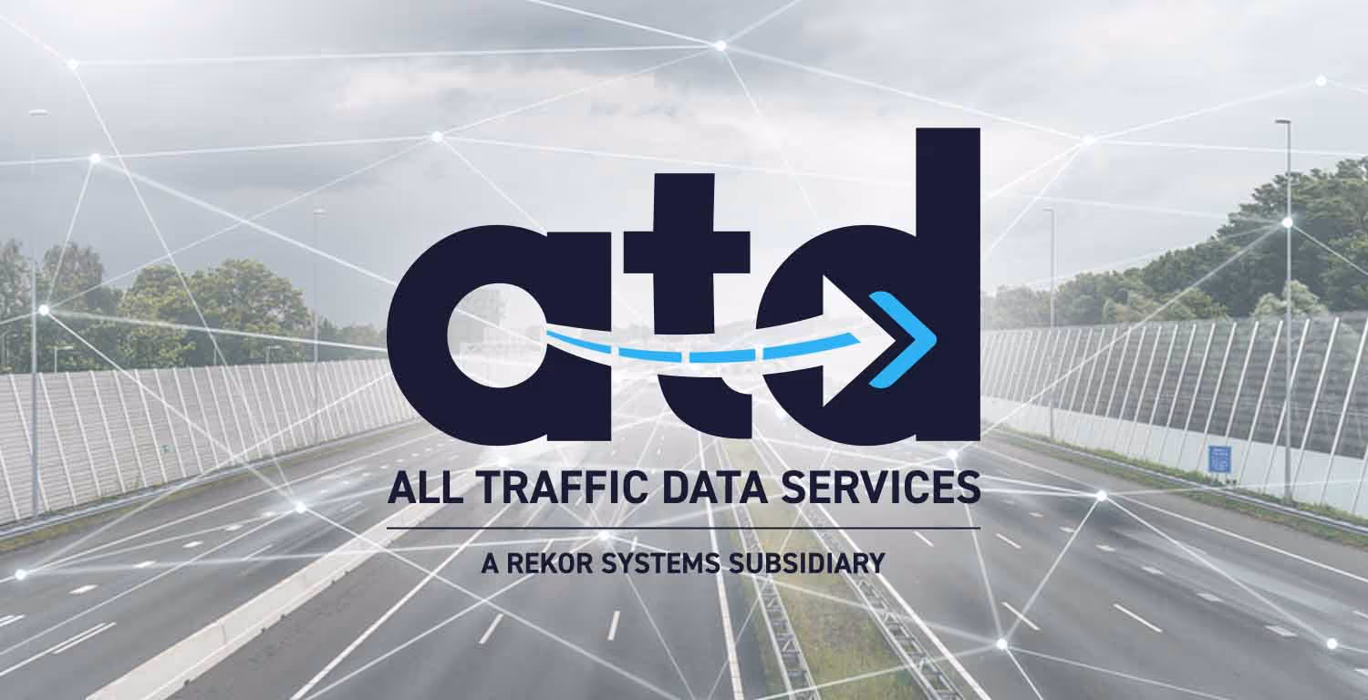 All Traffic Data Services (ATD) logo on a backdrop of roadway analytics
