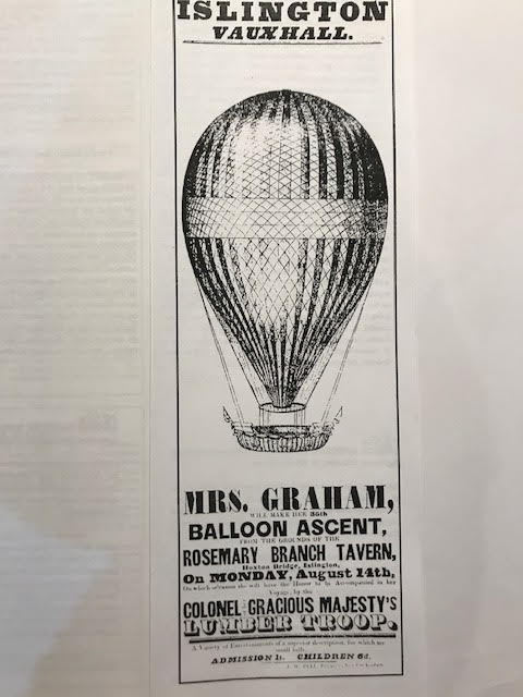 Balloon ascent poster c 1845