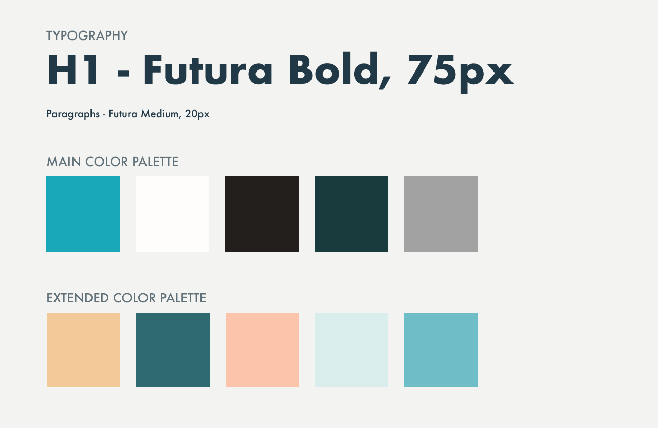 Typography and color palette