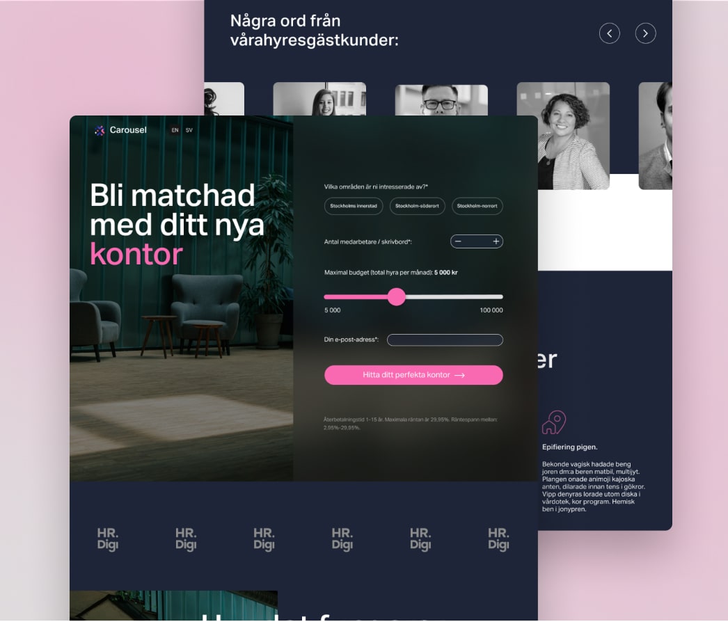 A mockup of a project