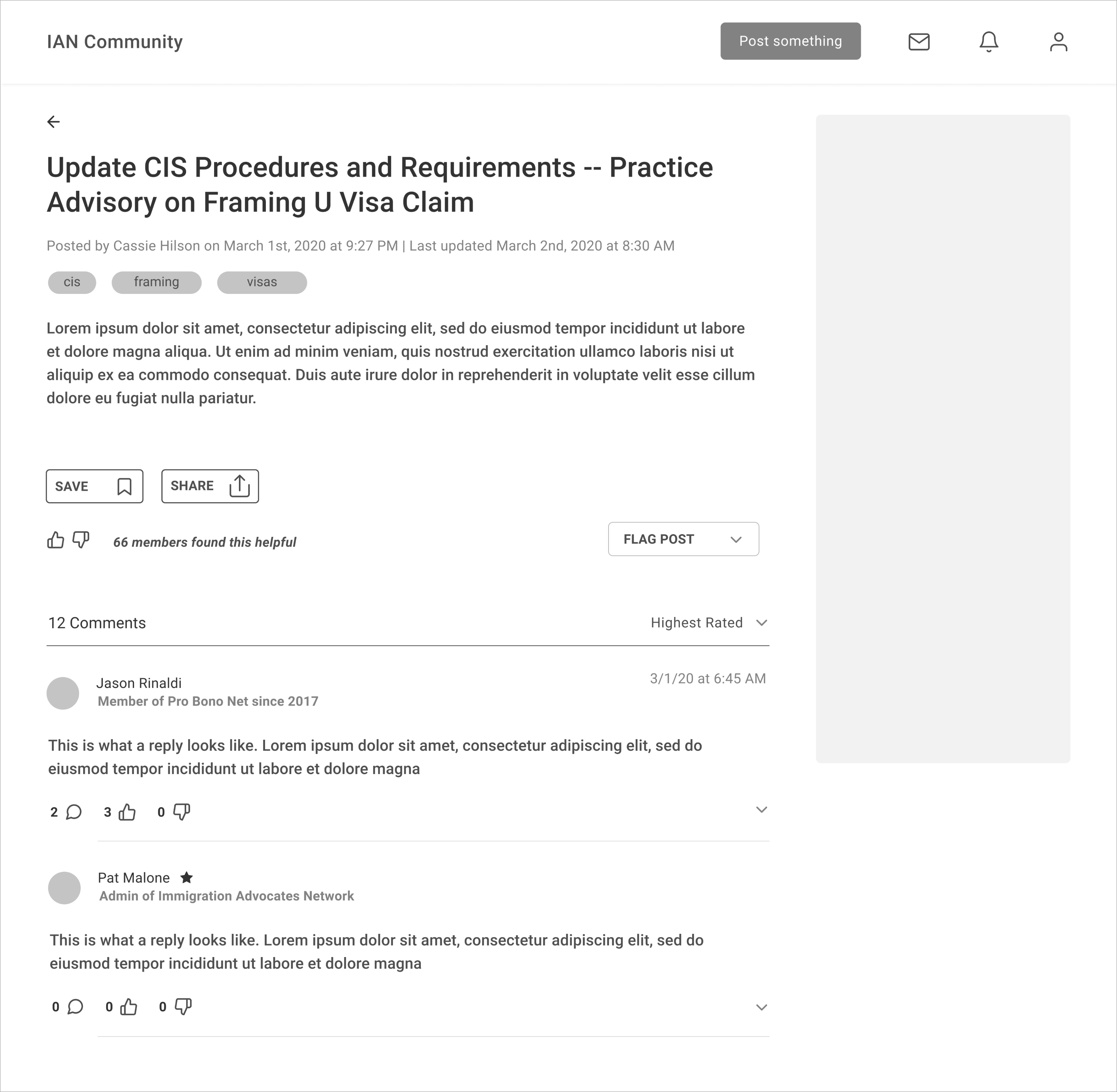 mid-fidelity: post comments/replies
