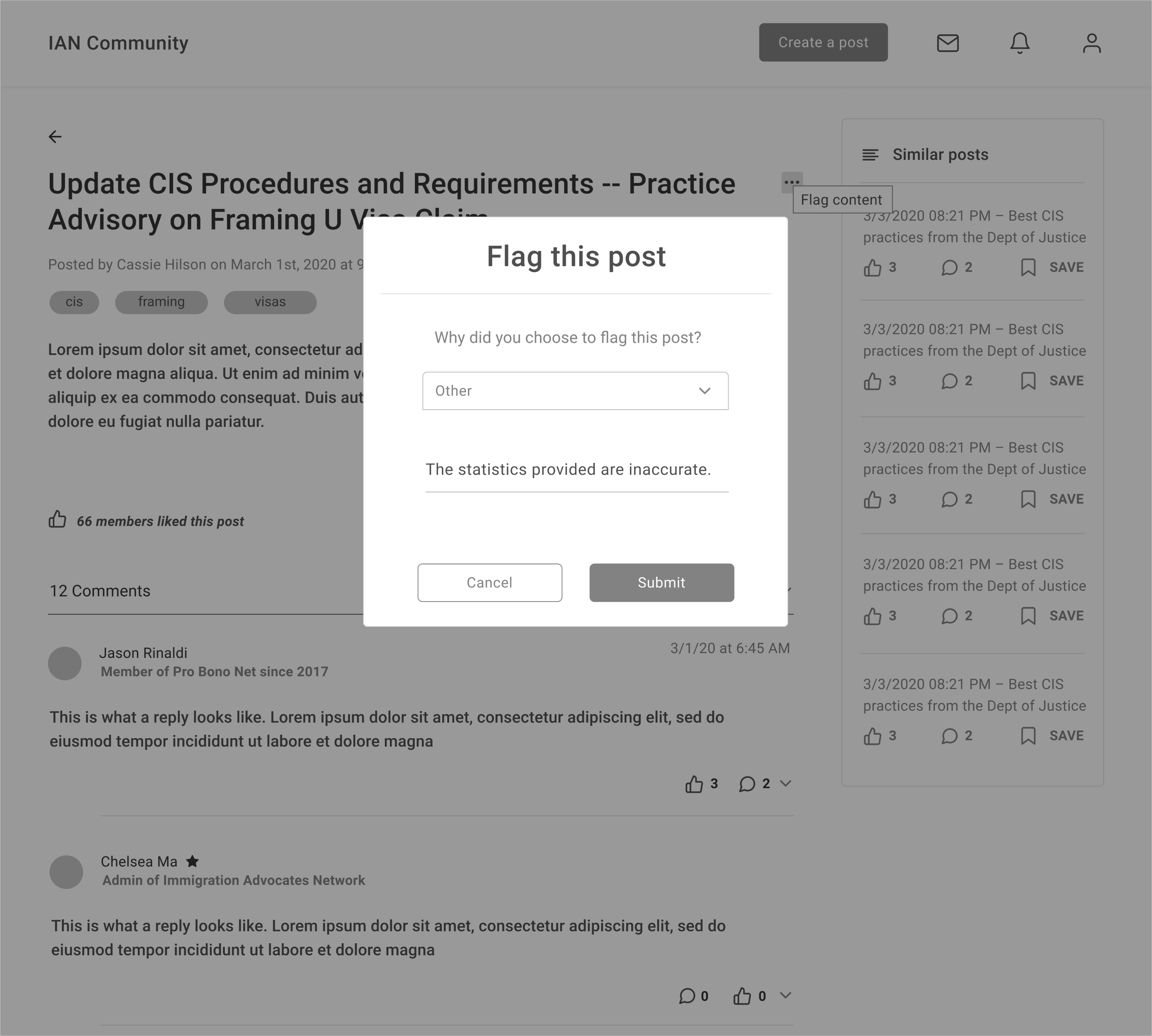 mid fidelity: flagging
