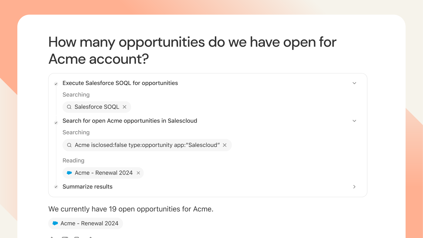 Query Salesforce data directly from Glean