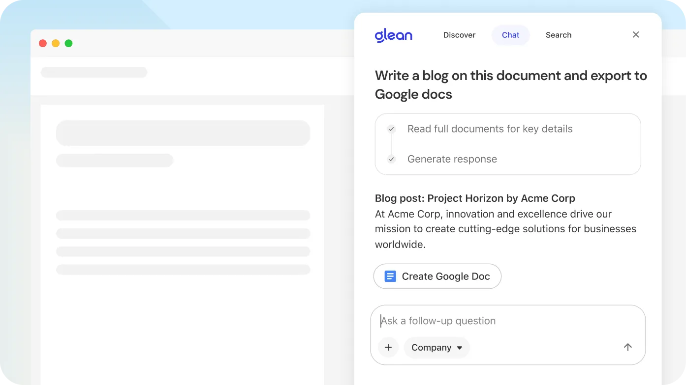 Get answers where you work with the Glean browser extension